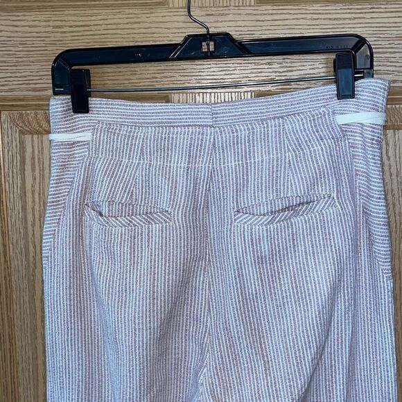 Free People Caraway Light At Sunrise Pink Stripes Cotton Pants Sz 4 - Picture 5 of 7
